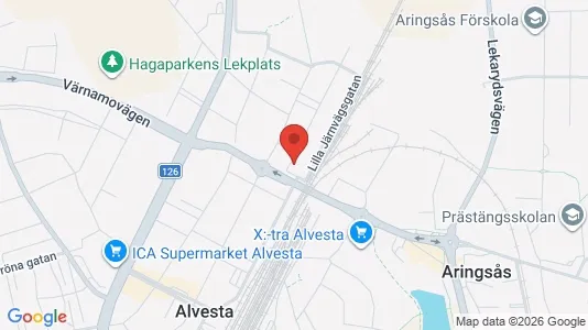 Lägenheter att hyra i Alvesta - kort over placeringen