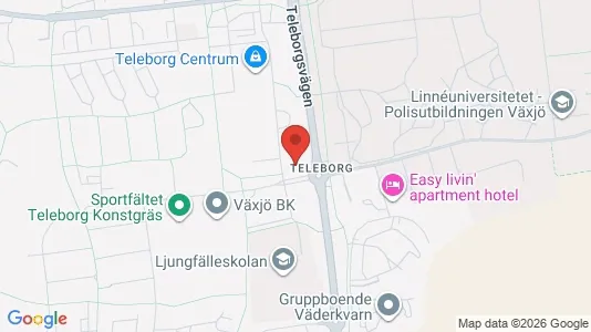 Lägenheter att hyra i Växjö - kort over placeringen