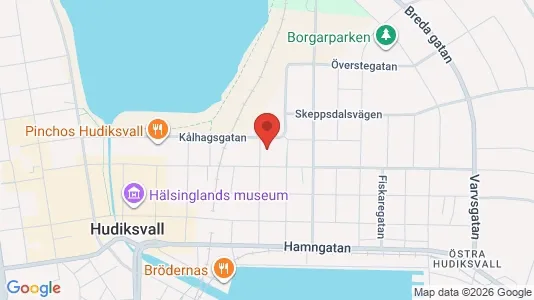 Lägenheter att hyra i Hudiksvall - kort over placeringen