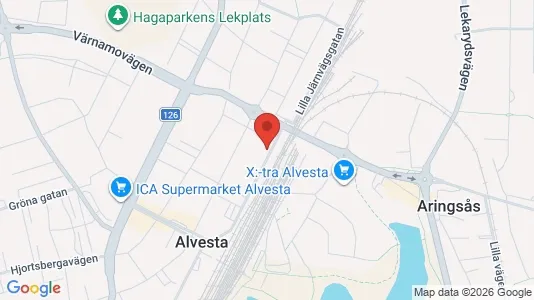 Lägenheter att hyra i Alvesta - kort over placeringen