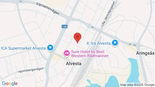 Lägenheter att hyra i Alvesta - kort over placeringen