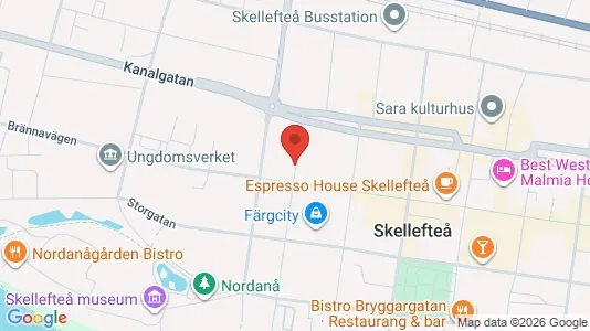 Lägenheter att hyra i Skellefteå - kort over placeringen