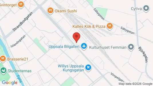 Lägenheter att hyra i Uppsala - kort over placeringen