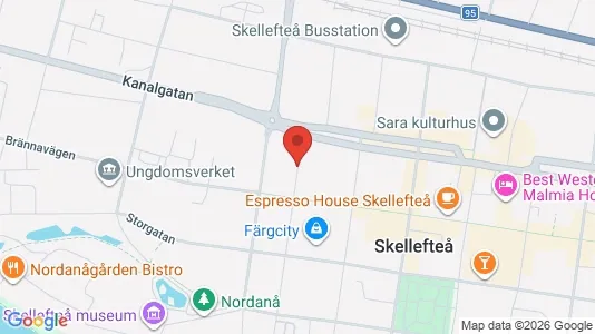 Lägenheter att hyra i Skellefteå - kort over placeringen