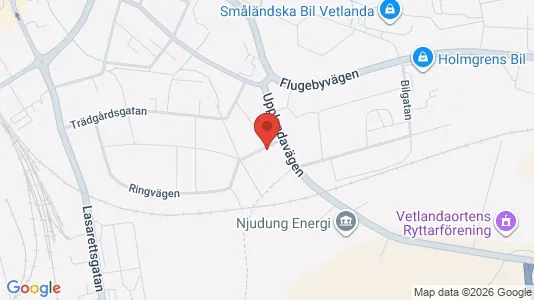 Lägenheter att hyra i Vetlanda - kort over placeringen