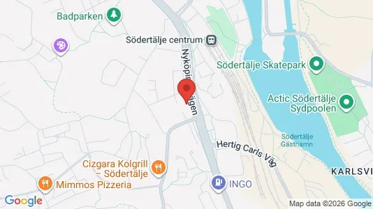 Lägenheter att hyra i Södertälje - kort over placeringen