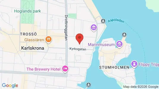 Lägenheter att hyra i Karlskrona - kort over placeringen