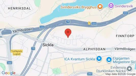 Lägenheter att hyra i Nacka - kort over placeringen
