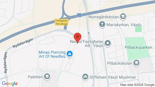 Lägenheter att hyra i Växjö - kort over placeringen
