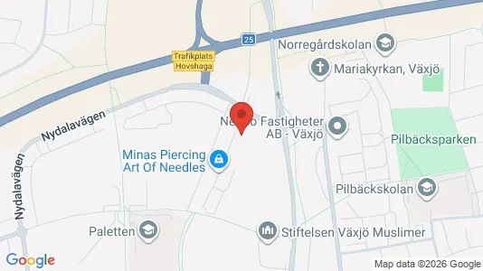 Lägenheter att hyra i Växjö - kort over placeringen