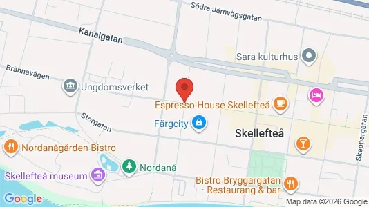 Lägenheter att hyra i Skellefteå - kort over placeringen