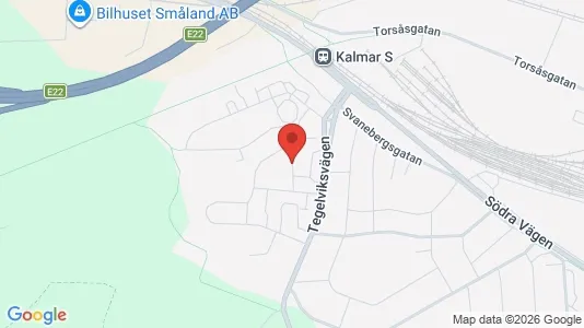 Lägenheter att hyra i Kalmar - kort over placeringen