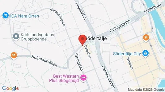 Lägenheter att hyra i Södertälje - kort over placeringen