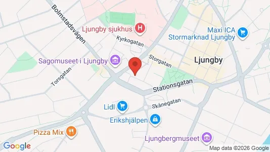 Lägenheter att hyra i Ljungby - kort over placeringen