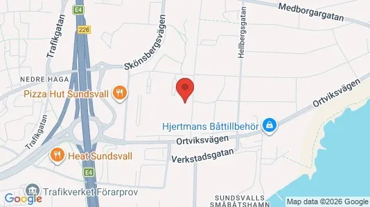 Lägenheter att hyra i Sundsvall - kort over placeringen