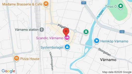 Lägenheter att hyra i Värnamo - kort over placeringen
