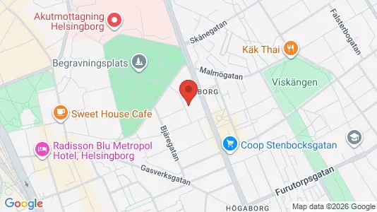 Lägenheter att hyra i Helsingborg - kort over placeringen