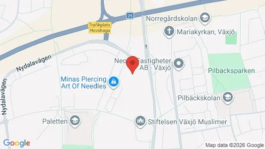 Lägenheter att hyra i Växjö - kort over placeringen