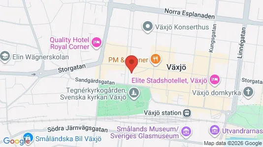 Lägenheter att hyra i Växjö - kort over placeringen