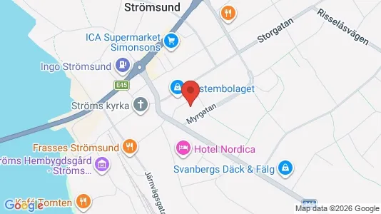 Lägenheter att hyra i Strömsund - kort over placeringen