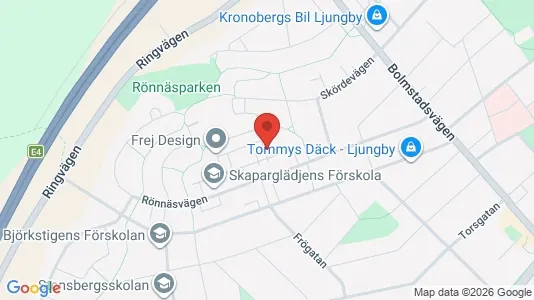 Lägenheter att hyra i Ljungby - kort over placeringen