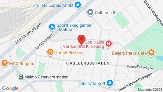 Lägenheter att hyra i Kirseberg - kort over placeringen