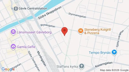 Lägenheter att hyra i Gävle - kort over placeringen