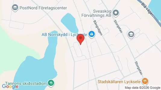 Lägenheter att hyra i Lycksele - kort over placeringen