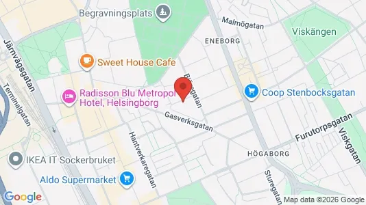 Lägenheter att hyra i Helsingborg - kort over placeringen