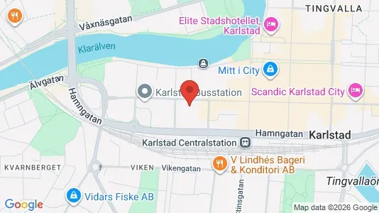 Lägenheter att hyra i Karlstad - kort over placeringen