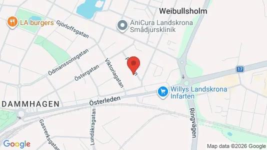 Lägenheter att hyra i Landskrona - kort over placeringen