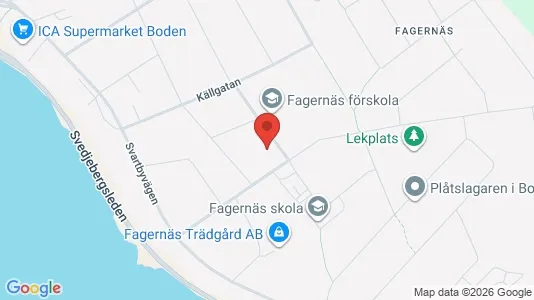 Lägenheter att hyra i Boden - kort over placeringen