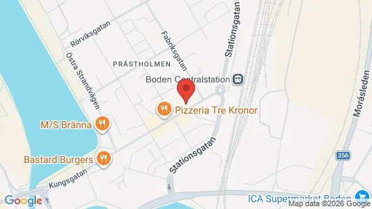 Lägenheter att hyra i Boden - kort over placeringen