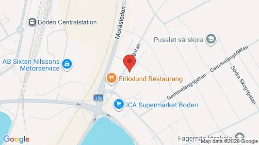 Lägenheter att hyra i Boden - kort over placeringen