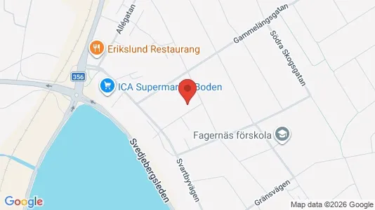 Lägenheter att hyra i Boden - kort over placeringen