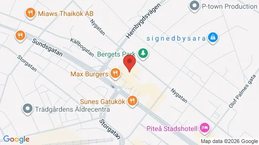 Lägenheter att hyra i Piteå - kort over placeringen