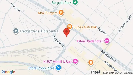 Lägenheter att hyra i Piteå - kort over placeringen