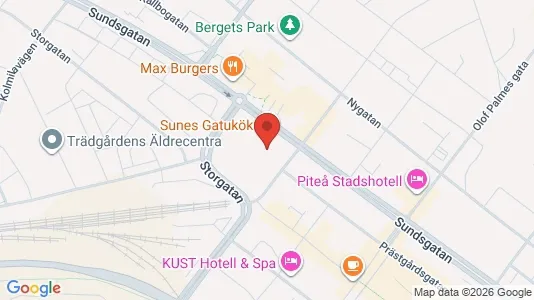 Lägenheter att hyra i Piteå - kort over placeringen