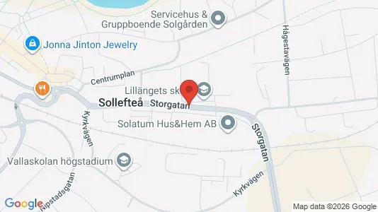 Lägenheter att hyra i Sollefteå - kort over placeringen
