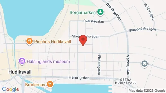 Lägenheter att hyra i Hudiksvall - kort over placeringen