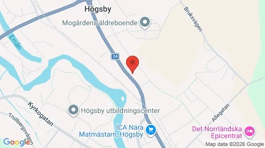 Lägenheter att hyra i Kalmar - kort over placeringen