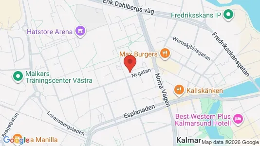 Lägenheter att hyra i Kalmar - kort over placeringen