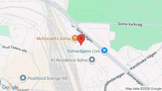 Lägenheter att hyra i Solna - kort over placeringen