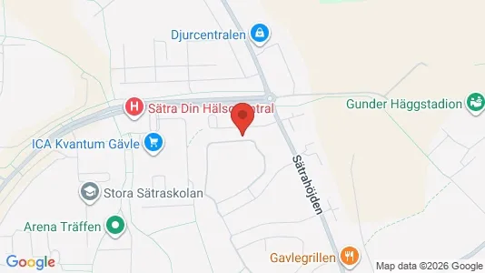 Lägenheter att hyra i Gävle - kort over placeringen