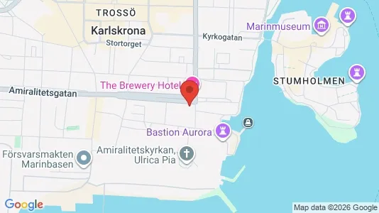 Rum att hyra i Karlskrona - kort over placeringen