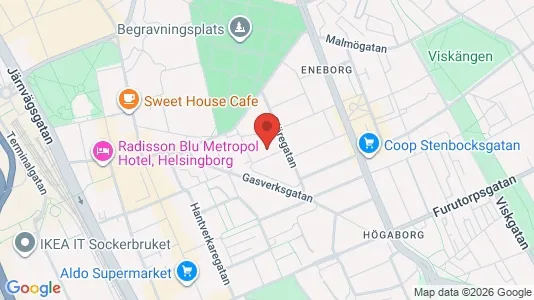 Lägenheter att hyra i Helsingborg - kort over placeringen