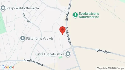 Lägenheter att hyra i Växjö - kort over placeringen