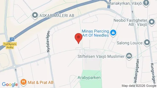 Lägenheter att hyra i Växjö - kort over placeringen