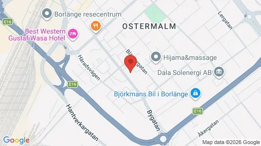 Lägenheter att hyra i Borlänge - kort over placeringen