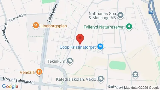 Lägenheter att hyra i Växjö - kort over placeringen